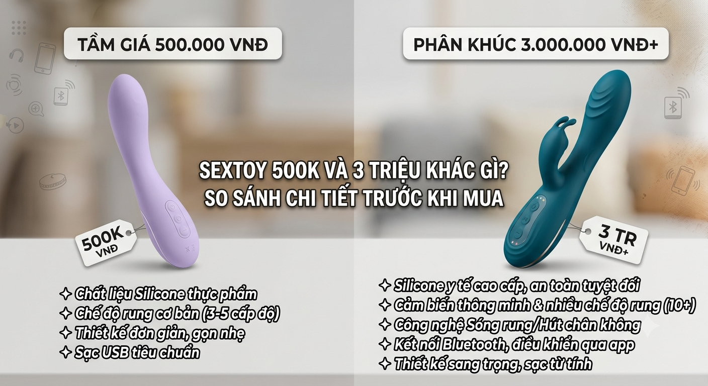 sextoy 500k và 3 triệu khác gì