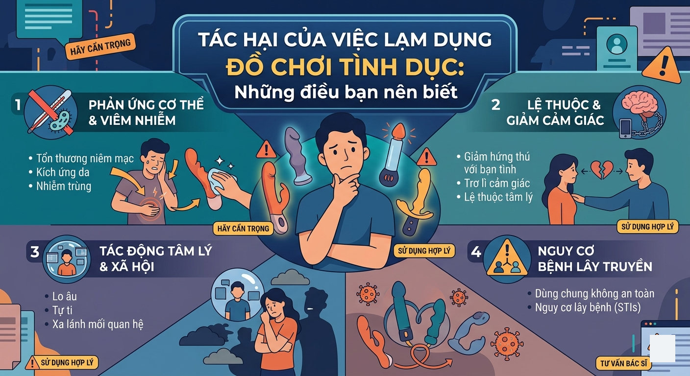 Tác hại của việc lạm dụng đồ chơi tình dục