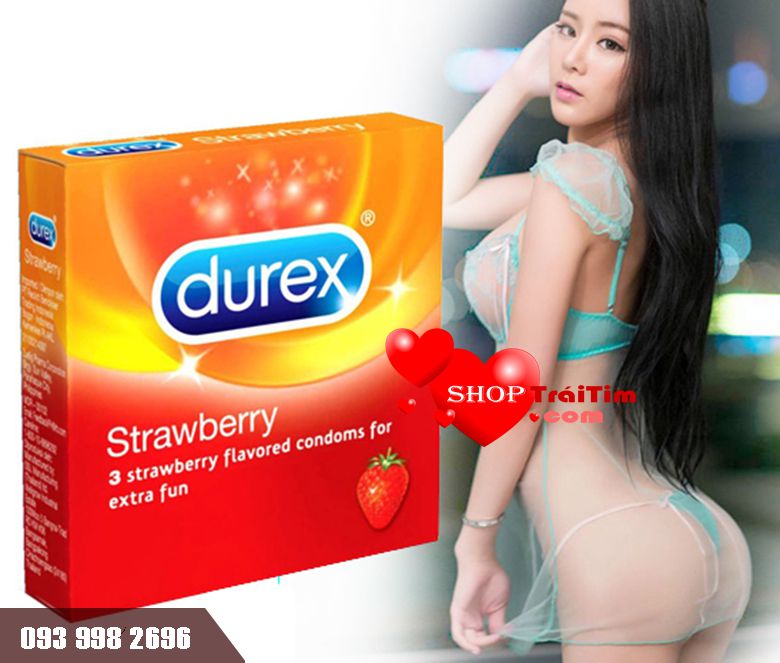 Durex Strawberry gel bôi trơn phủ khắp thân bao