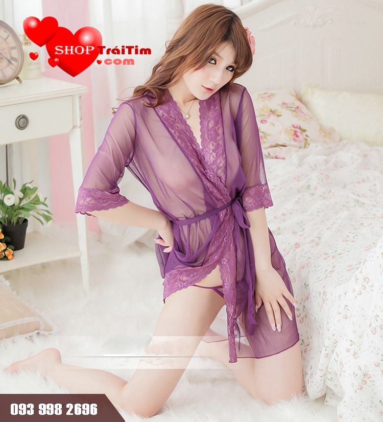 váy ngủ siêu mỏng violet dress free size