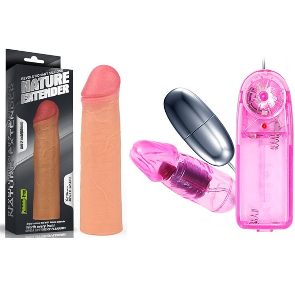 Combo Tiết Kiệm Đôn Dên 5 Phân Lovetoy Nature Extender - Trứng Rung 2 Đầu Inox