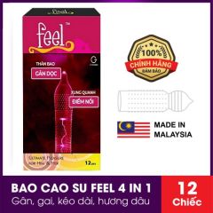 Bao Cao Su Feel Ultimate Pleasure For Him & Her 4 in 1
