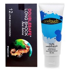Combo Bao Cao Su Kéo Dài Double Safe Long Shock + Gel Bôi Trơn OneTouch