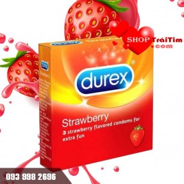 Bao Cao Su Hương Trái Cây Durex Strawberry Hương Dâu