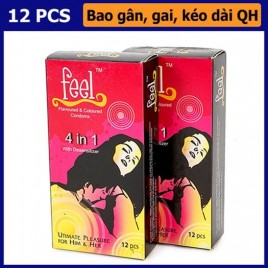 Đỉnh Cao Của Kéo Dài Quan Hệ Với Bao Cao Su Feel Ultimate Pleasure For Him & Her 4 in 1: 4 tính năng trong 1 kéo dài, siêu mỏng, gân - gai, hương dâu