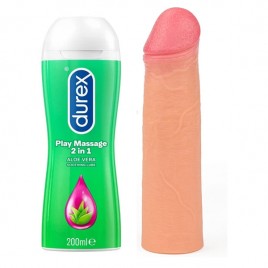 Combo Cao Cấp Gel Bôi Trơn Durex Play Massage 2 in 1 Aloe Vera & Đôn Dên Lovetoy Nature Extender